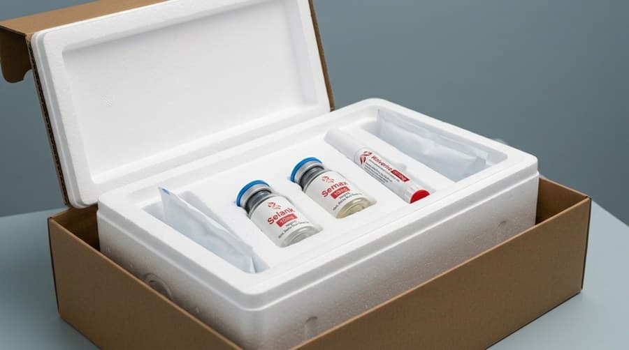 Cold-chain shipping carton with temperature-controlled packaging