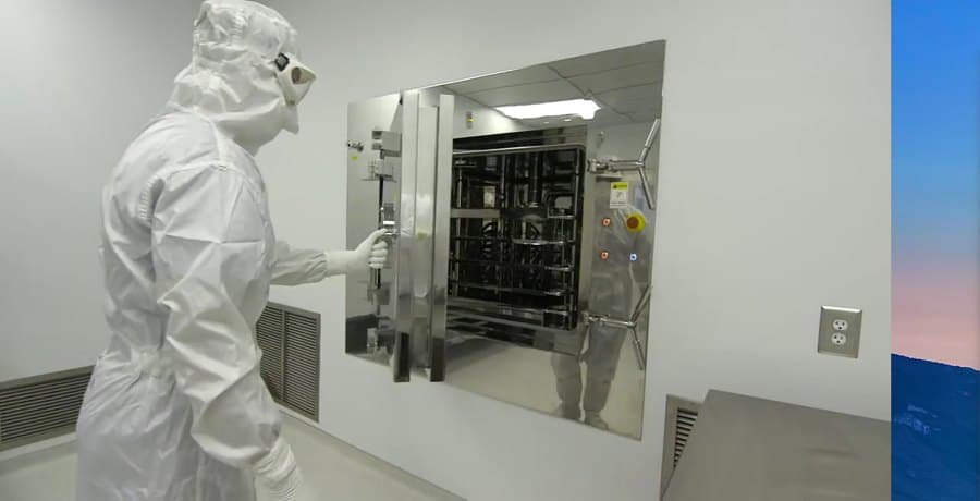 Gowned technician